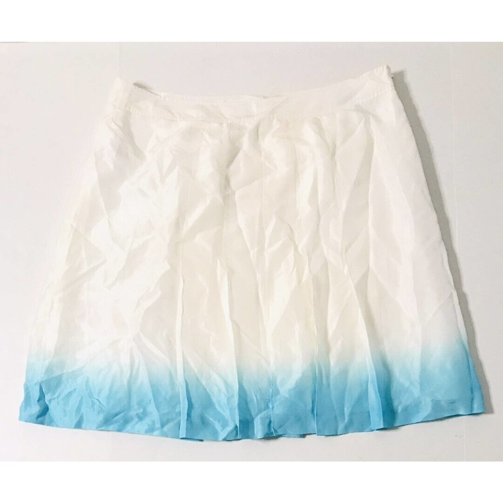 Calvin Klein | Women's White Confetti Silk Pleated Ombre Skirt Size 12